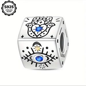 🧿925 Evil Eye Cube Charm🪬